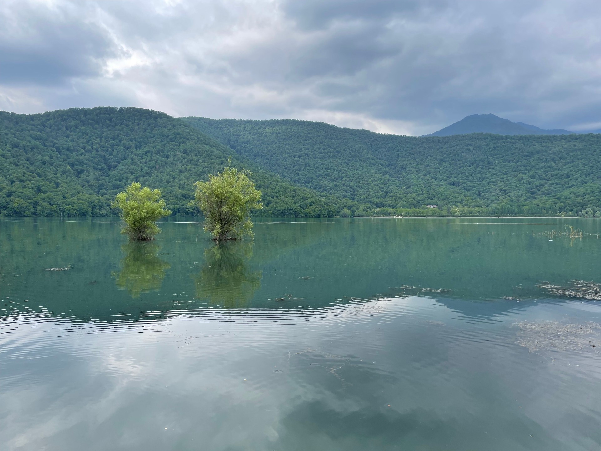 View to Nohur lake , Nature of Qabala ,Azerbaijan